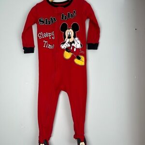 Disney Mickey Mouse One Piece Footies Sleeper 12M Baby Boy